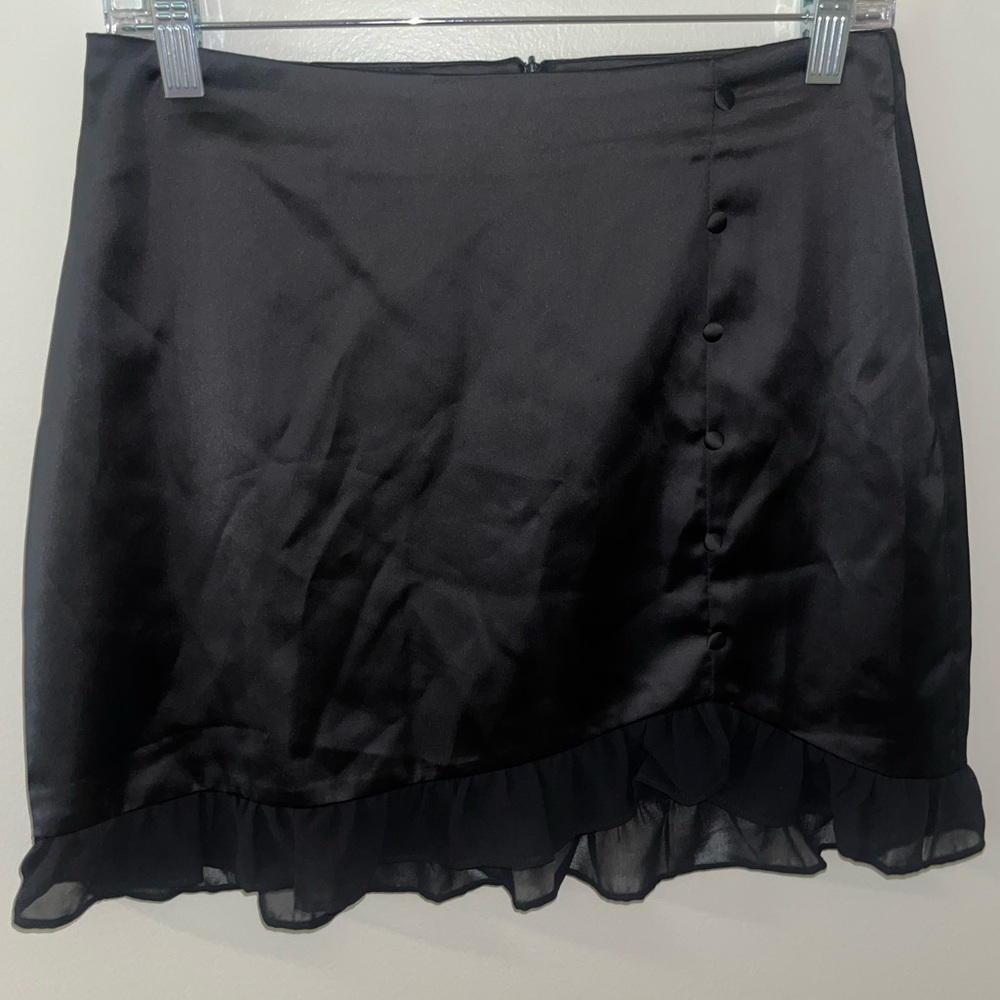 Black Silky Mini Skirt